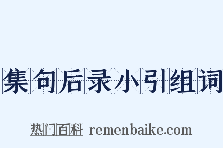 集句后录小引组词是什么意思的图片